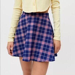 Plaid Blue and Pink Women's Skirt XS